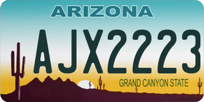 AZ license plate AJX2223