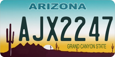 AZ license plate AJX2247
