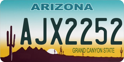 AZ license plate AJX2252