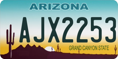 AZ license plate AJX2253