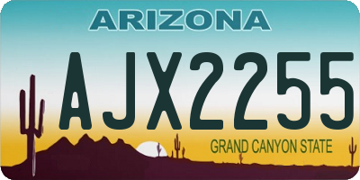 AZ license plate AJX2255