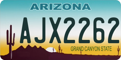 AZ license plate AJX2262