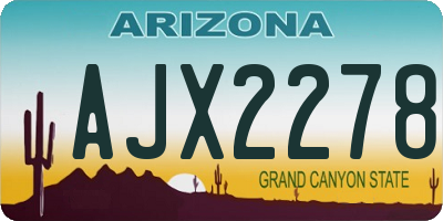 AZ license plate AJX2278