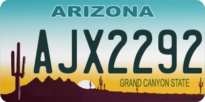 AZ license plate AJX2292