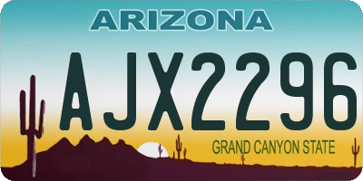 AZ license plate AJX2296