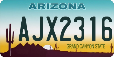 AZ license plate AJX2316
