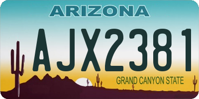 AZ license plate AJX2381