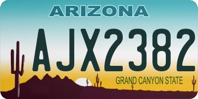 AZ license plate AJX2382