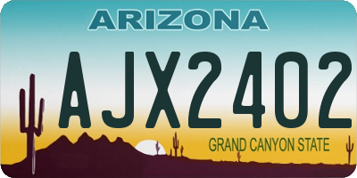 AZ license plate AJX2402