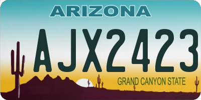 AZ license plate AJX2423