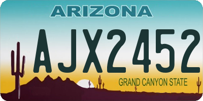 AZ license plate AJX2452