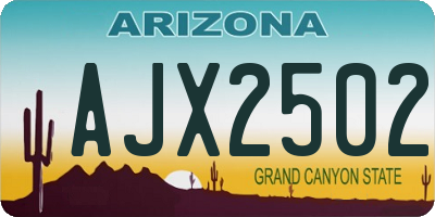 AZ license plate AJX2502