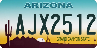 AZ license plate AJX2512