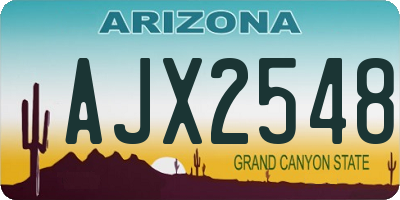 AZ license plate AJX2548