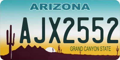 AZ license plate AJX2552