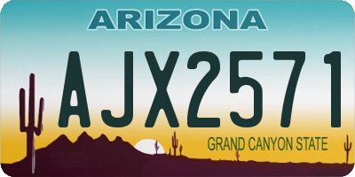 AZ license plate AJX2571