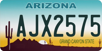 AZ license plate AJX2575