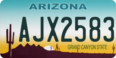 AZ license plate AJX2583