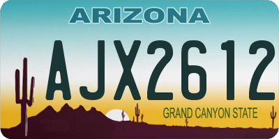 AZ license plate AJX2612