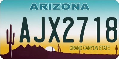AZ license plate AJX2718