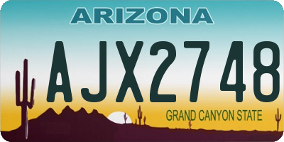 AZ license plate AJX2748