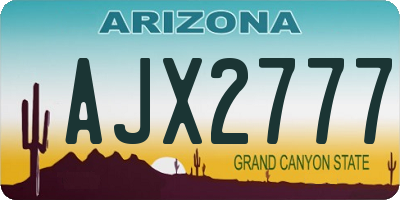 AZ license plate AJX2777