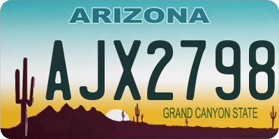 AZ license plate AJX2798