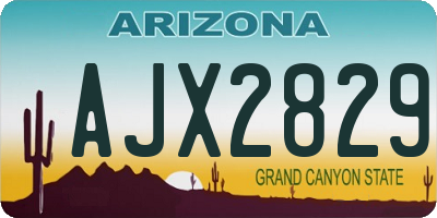 AZ license plate AJX2829