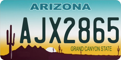 AZ license plate AJX2865