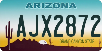 AZ license plate AJX2872