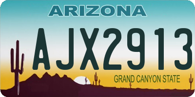 AZ license plate AJX2913