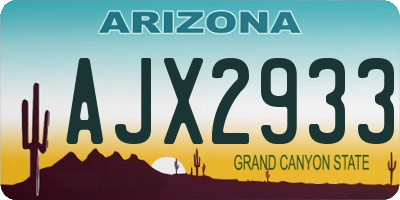 AZ license plate AJX2933