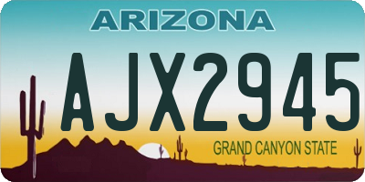 AZ license plate AJX2945