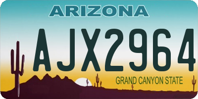 AZ license plate AJX2964