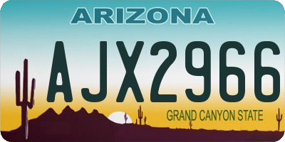 AZ license plate AJX2966