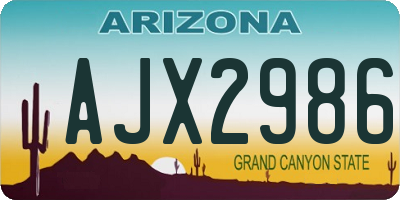 AZ license plate AJX2986