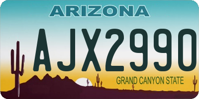 AZ license plate AJX2990