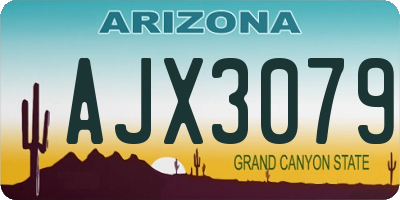 AZ license plate AJX3079