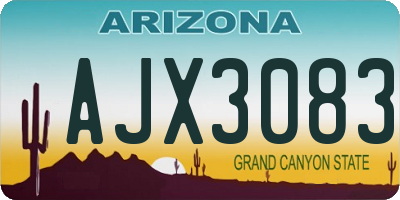 AZ license plate AJX3083
