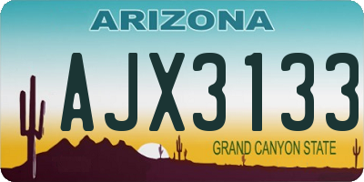 AZ license plate AJX3133