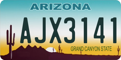 AZ license plate AJX3141