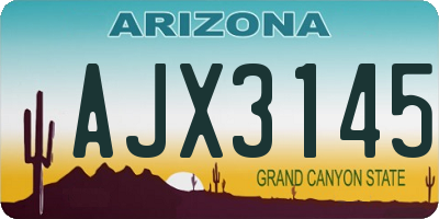 AZ license plate AJX3145