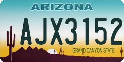 AZ license plate AJX3152