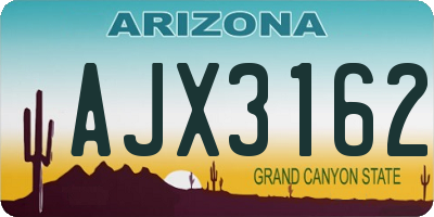 AZ license plate AJX3162