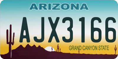 AZ license plate AJX3166