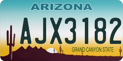 AZ license plate AJX3182