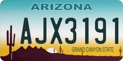 AZ license plate AJX3191