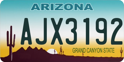 AZ license plate AJX3192