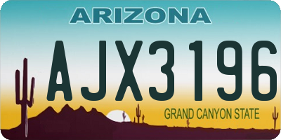 AZ license plate AJX3196