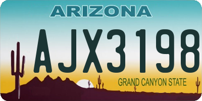AZ license plate AJX3198